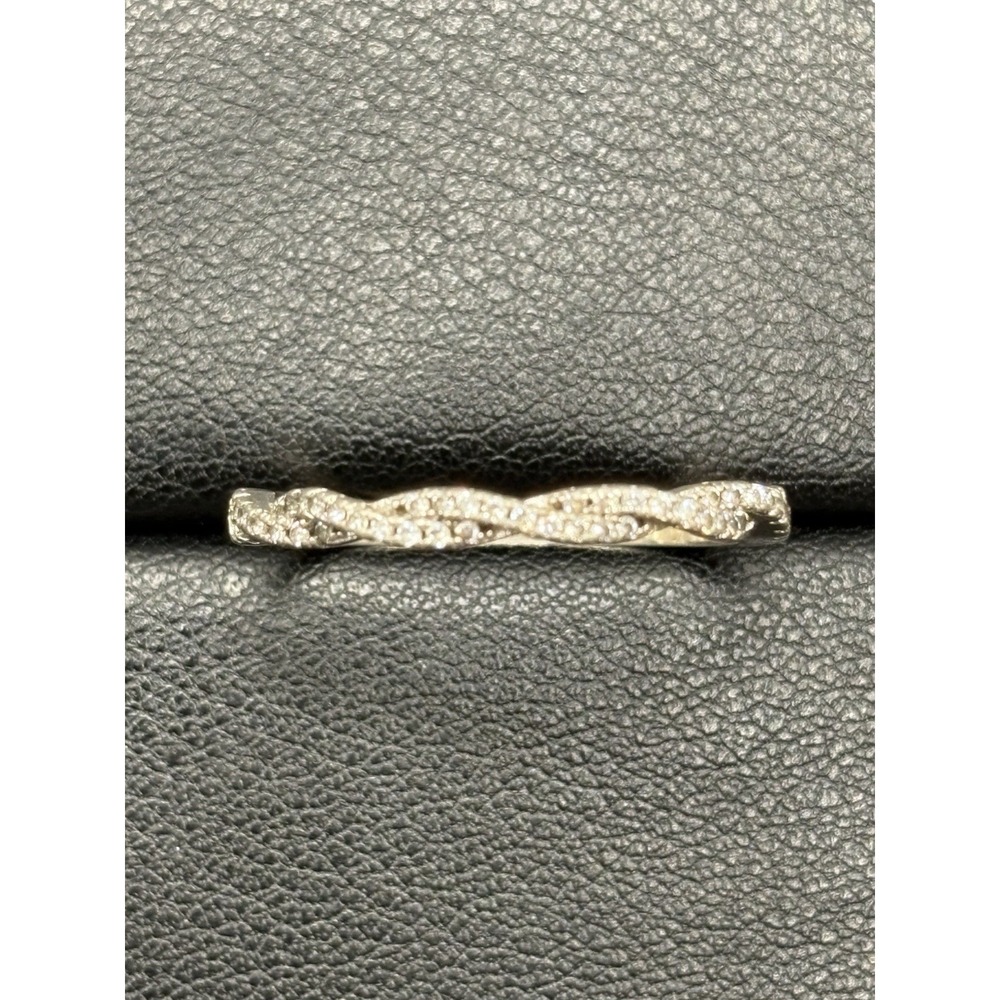 Vintage Sterling Silver Cubic Zirconia Twist Ring Size 10 925 H24
